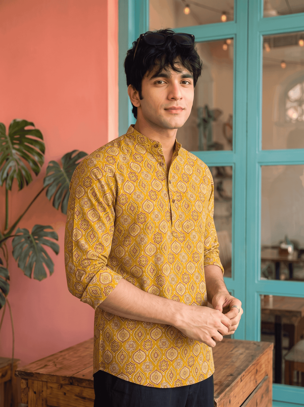 Golden Heritage – Printed Cotton Short Kurta - Jaipuri Crown