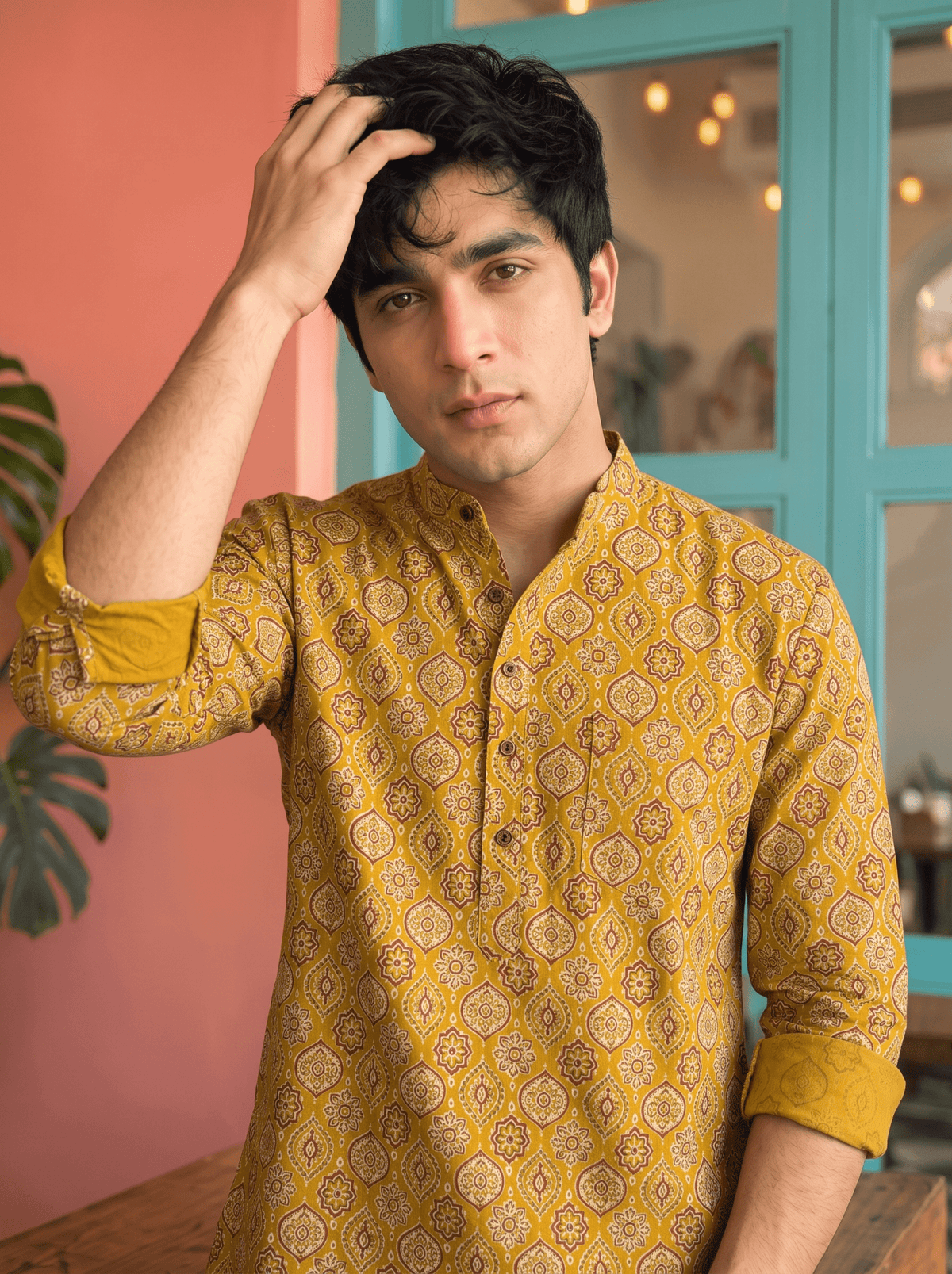 Golden Heritage – Printed Cotton Short Kurta - Jaipuri Crown