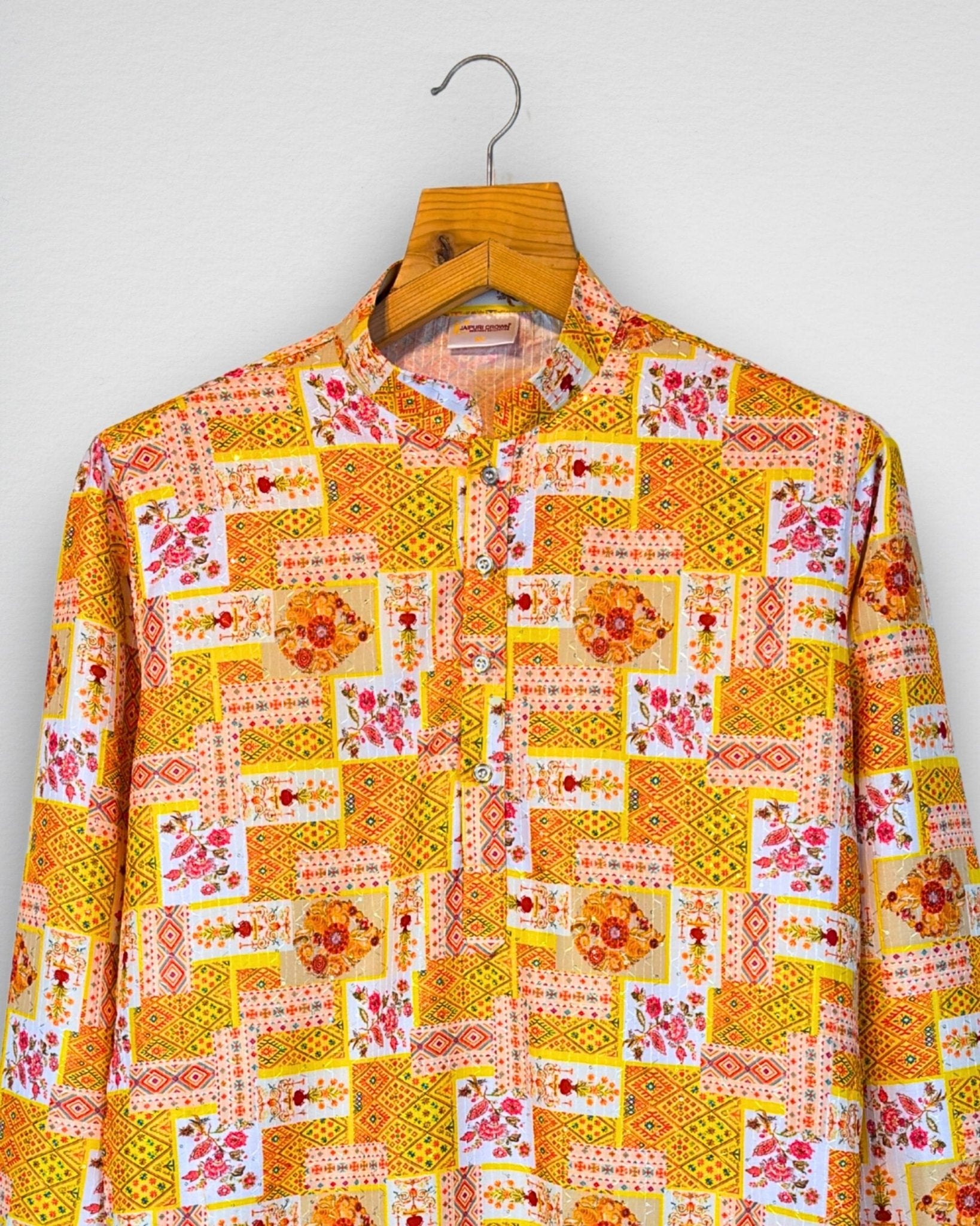 Golden Sunburst Kurta - Jaipuri Crown