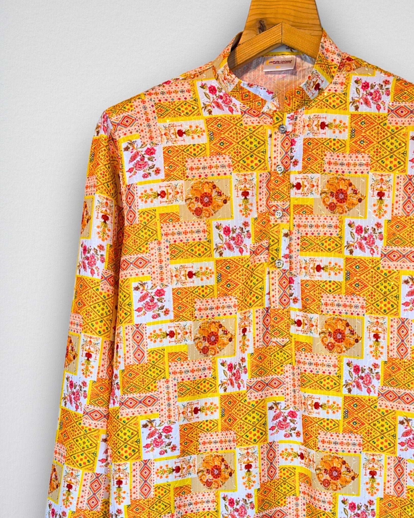 Golden Sunburst Kurta - Jaipuri Crown