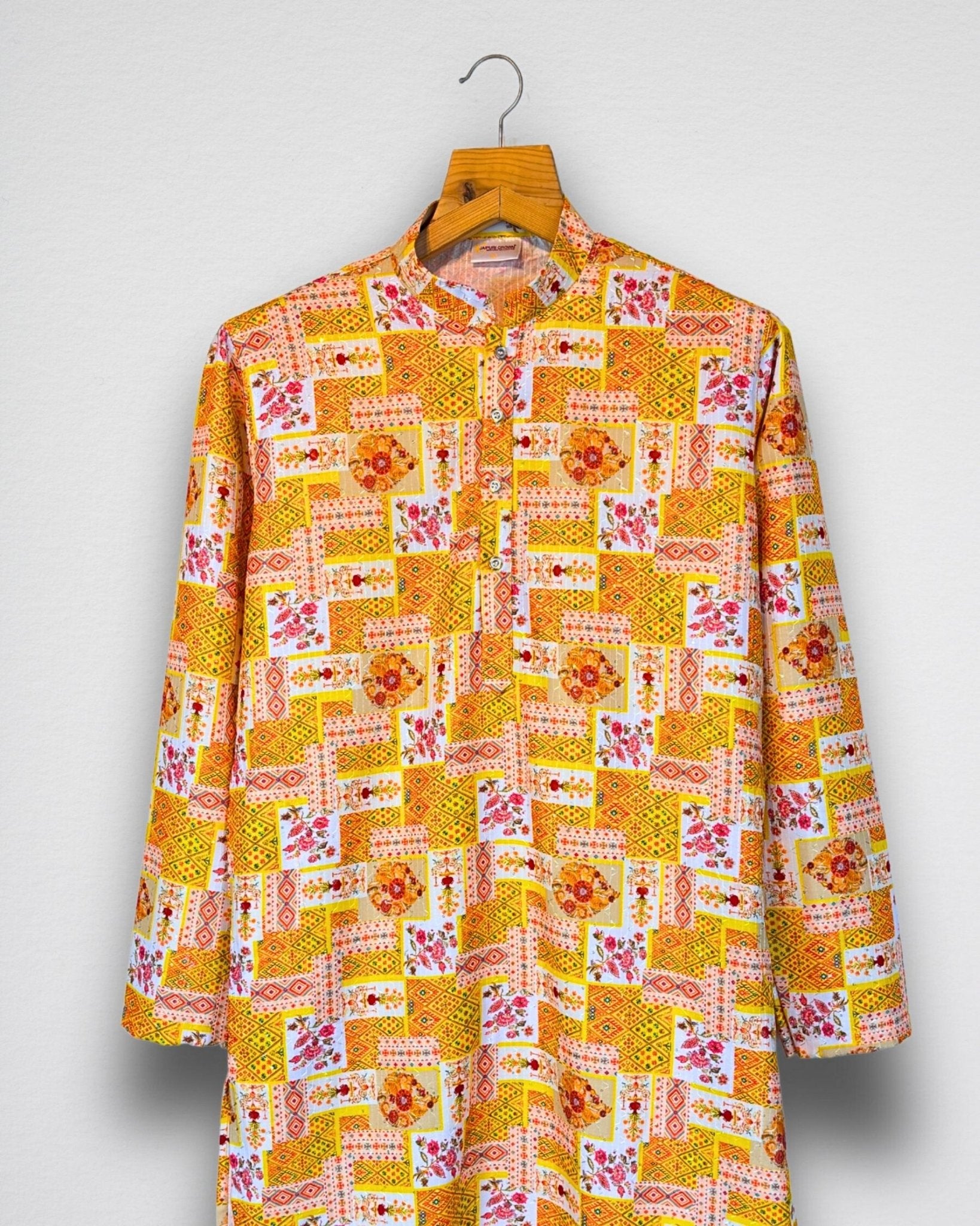 Golden Sunburst Kurta - Jaipuri Crown