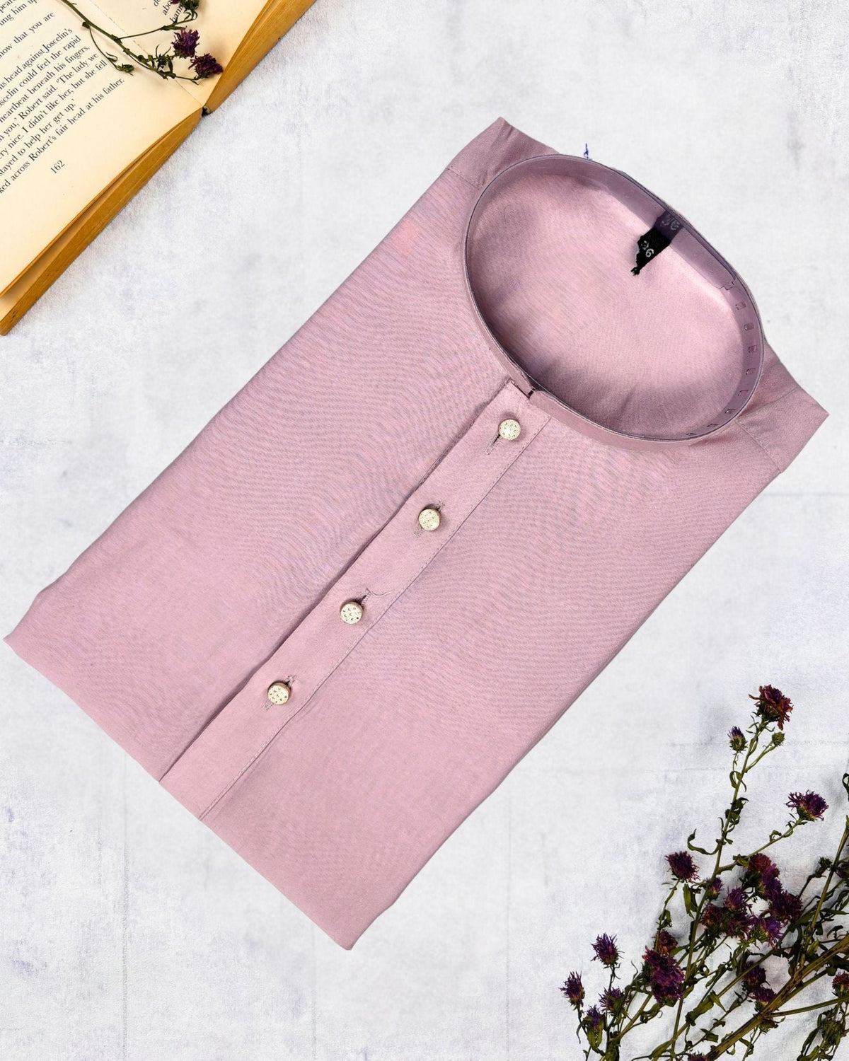 Graceful Baby Pink Plain Kurta - Jaipuri Crown