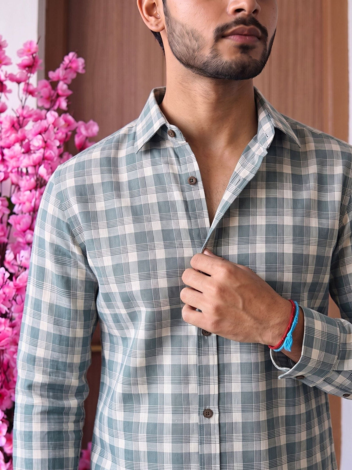 Green Checks – Full Sleeve Cotton Shirt - Jaipuri Crown