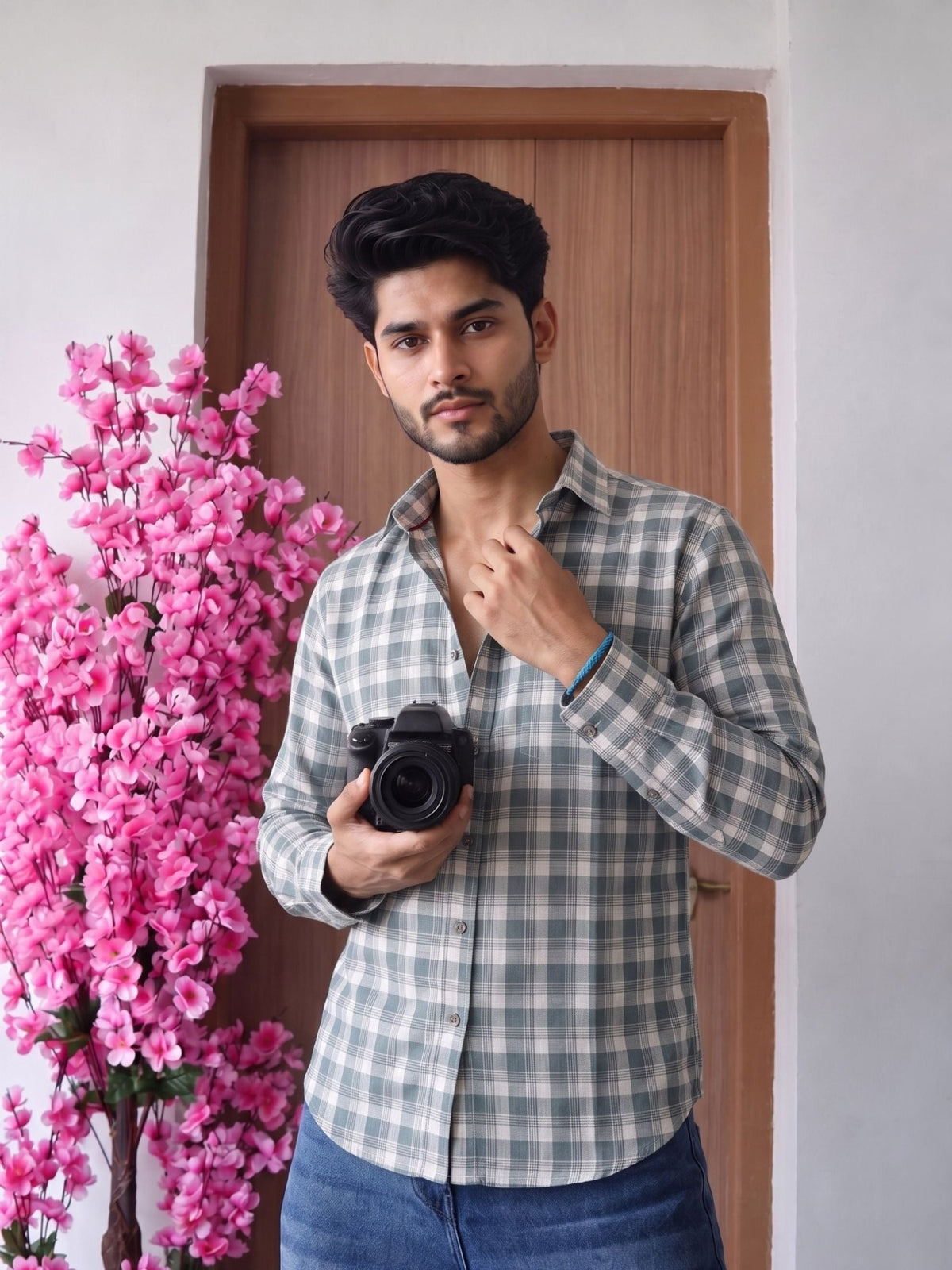 Green Checks – Full Sleeve Cotton Shirt - Jaipuri Crown