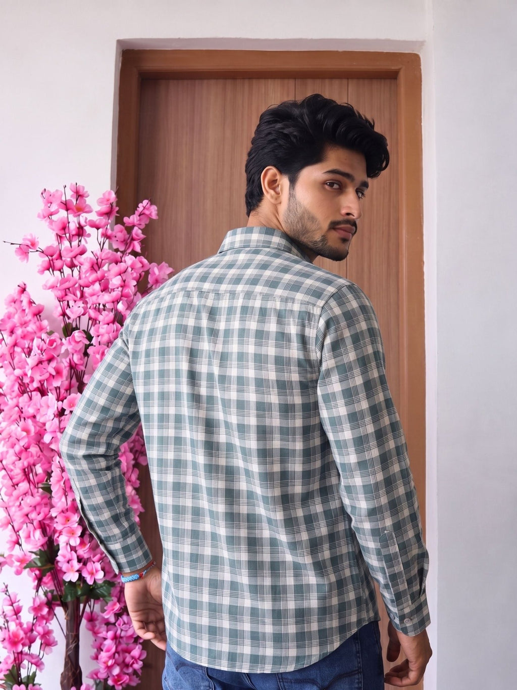 Green Checks – Full Sleeve Cotton Shirt - Jaipuri Crown