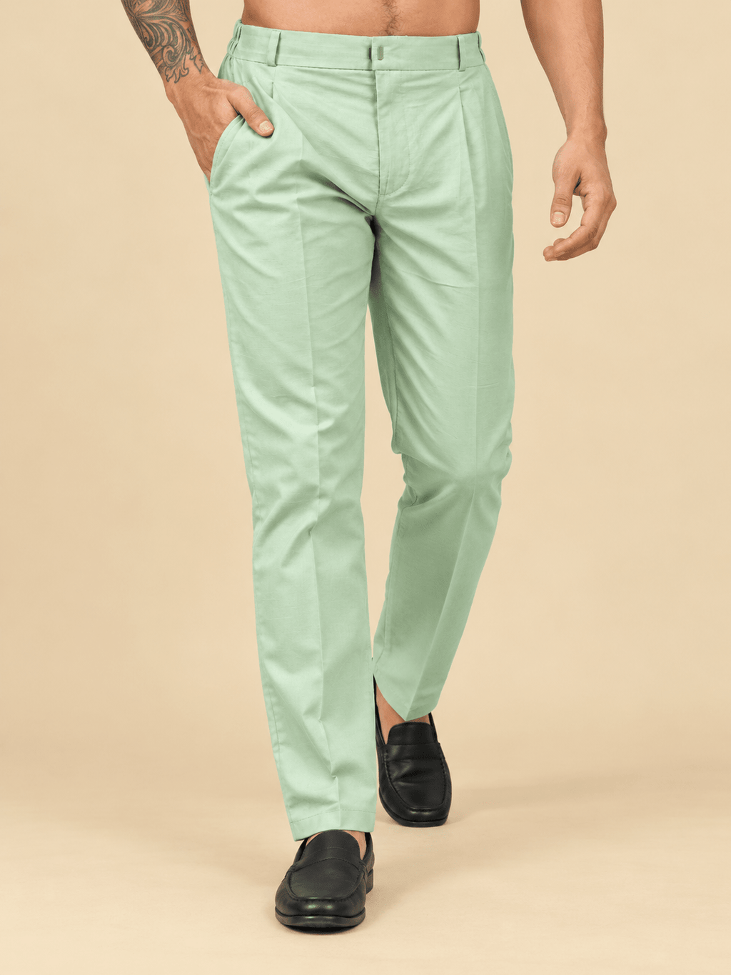 Green Long Pajama - Jaipuri Crown