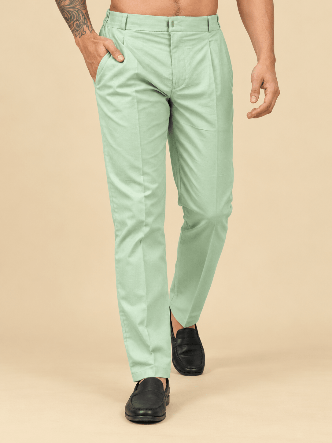 Green Long Pajama - Jaipuri Crown