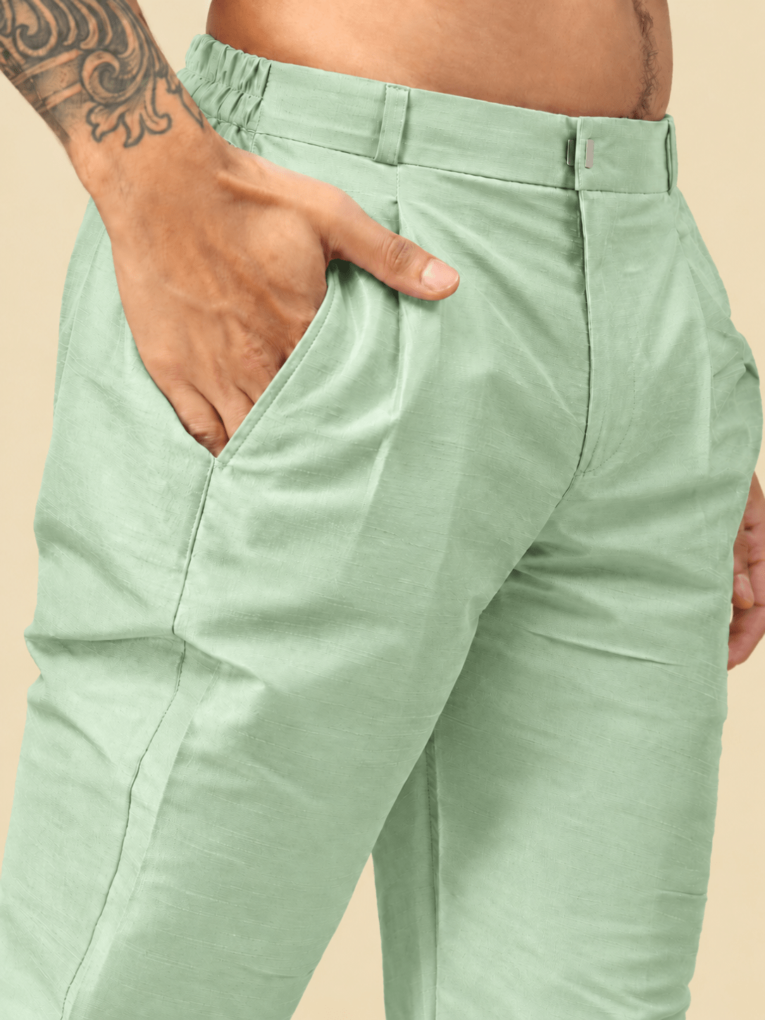 Green Long Pajama - Jaipuri Crown