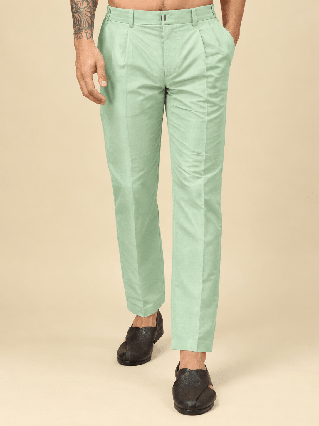 Green Long Pajama - Jaipuri Crown
