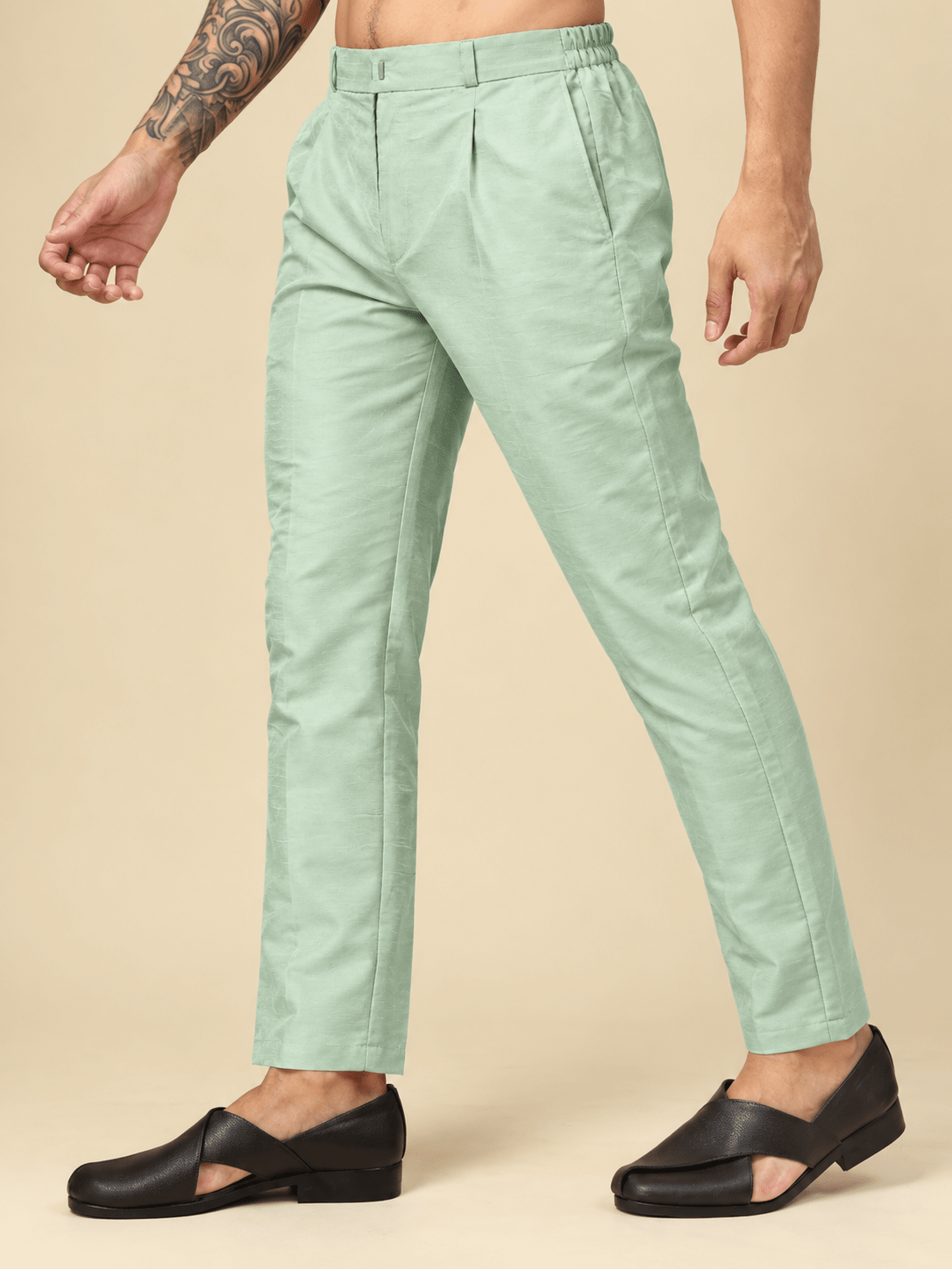 Green Long Pajama - Jaipuri Crown