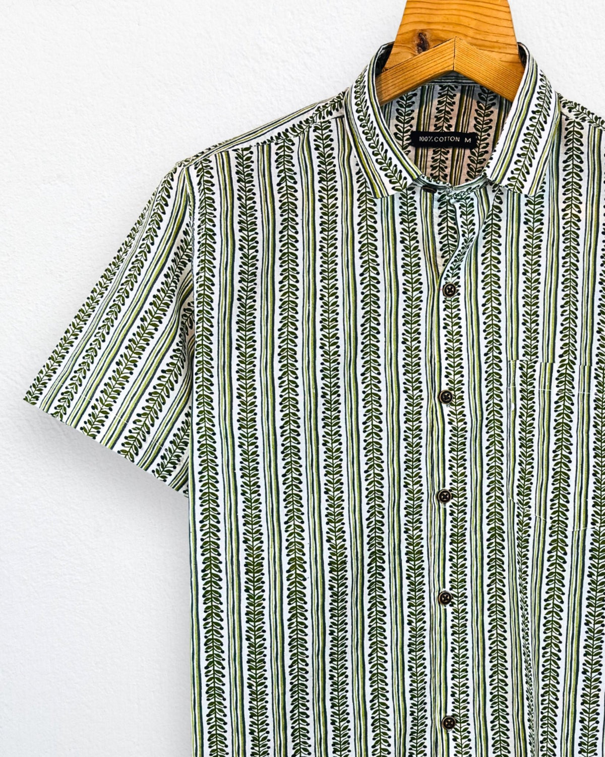 Green Vine – Half Sleeve Cotton Shirt - Jaipuri Crown