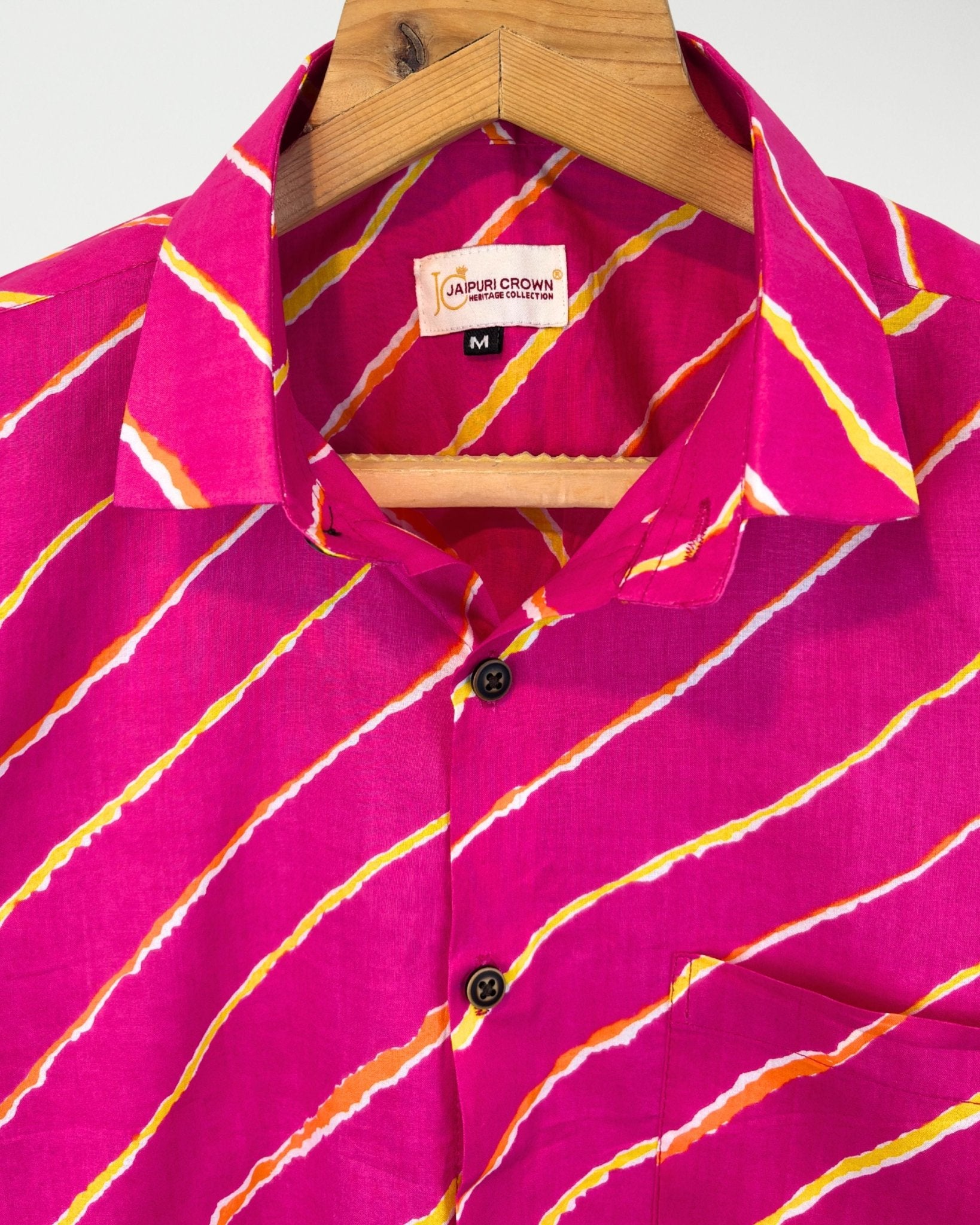Gulaabi Wave – Half Sleeve Cotton Shirt - Jaipuri Crown