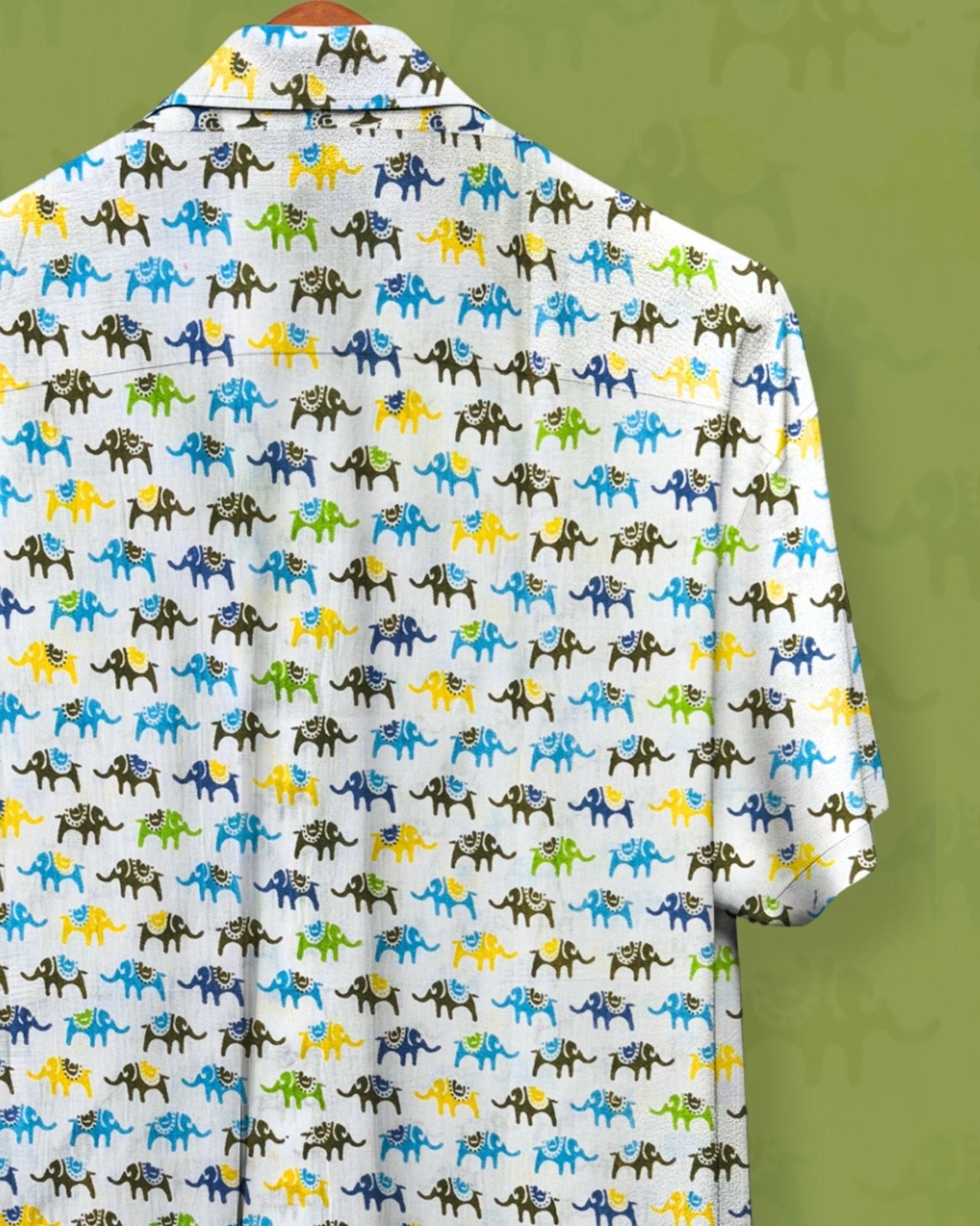 Haathi Parade – 100% Sanganeri Cotton Half Sleeve Shirt - Jaipuri Crown