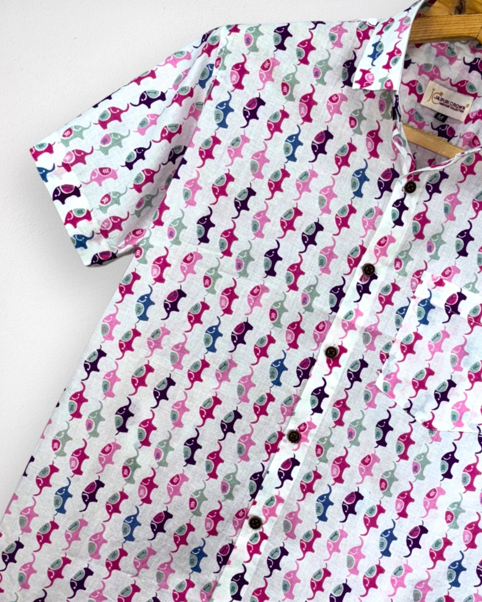 Haathi Rangrez – Half Sleeve Cotton Shirt - Jaipuri Crown