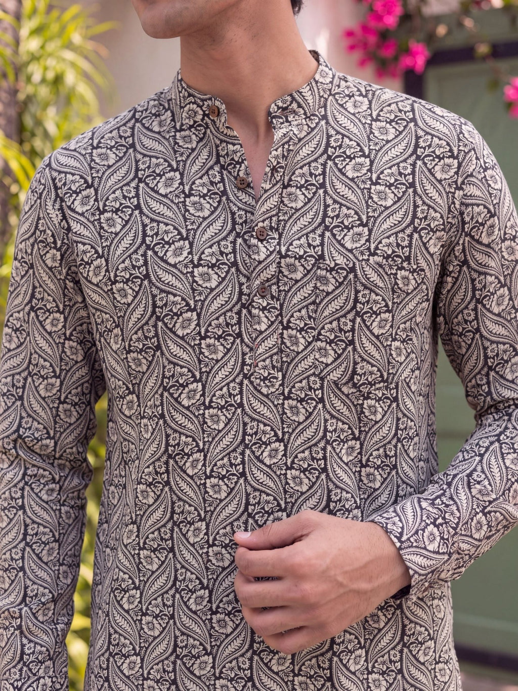 Heritage Bloom – Printed Cotton Short Kurta - Jaipuri Crown