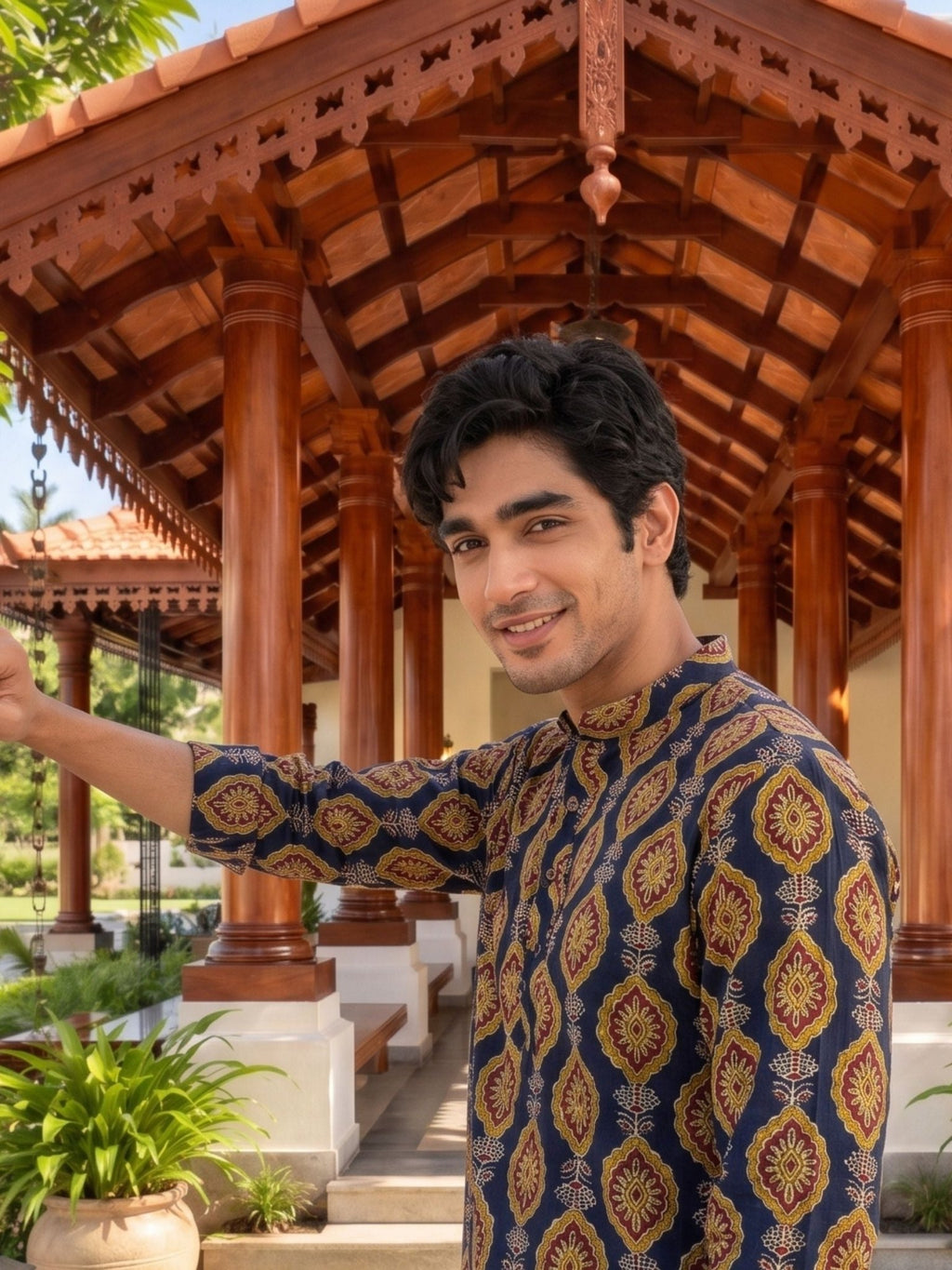 Heritage Charm – Printed Cotton Short Kurta - Jaipuri Crown