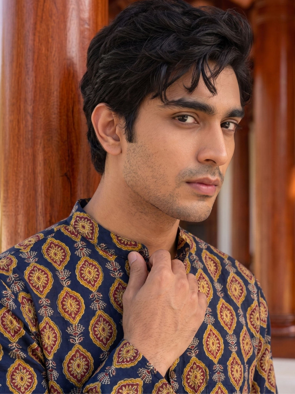Heritage Charm – Printed Cotton Short Kurta - Jaipuri Crown