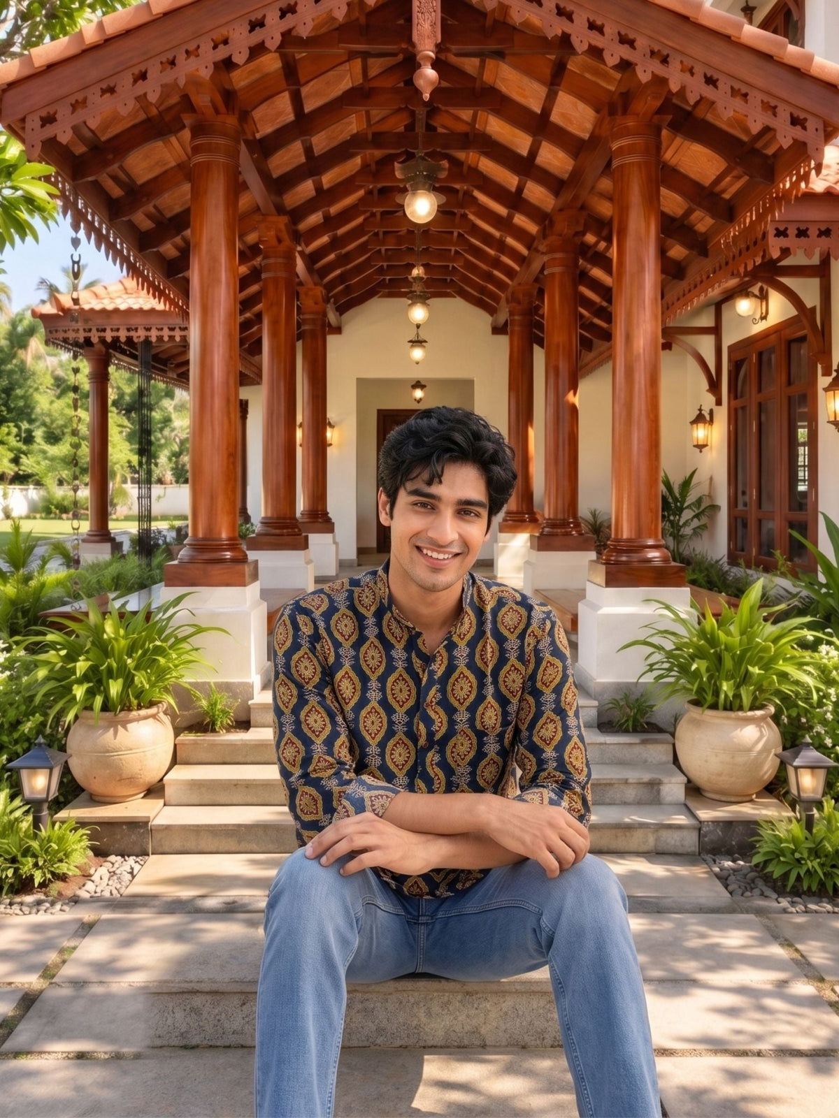 Heritage Charm – Printed Cotton Short Kurta - Jaipuri Crown