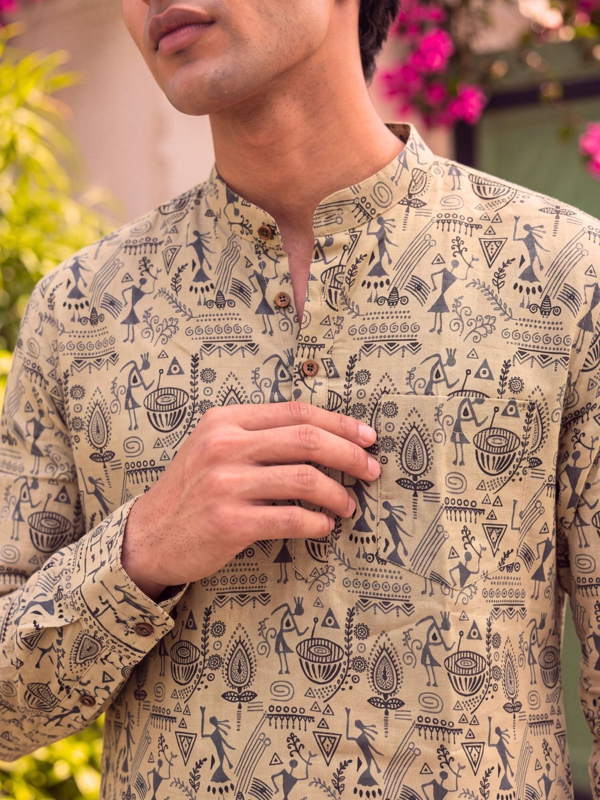 Heritage Dance – Printed Cotton Short Kurta - Jaipuri Crown