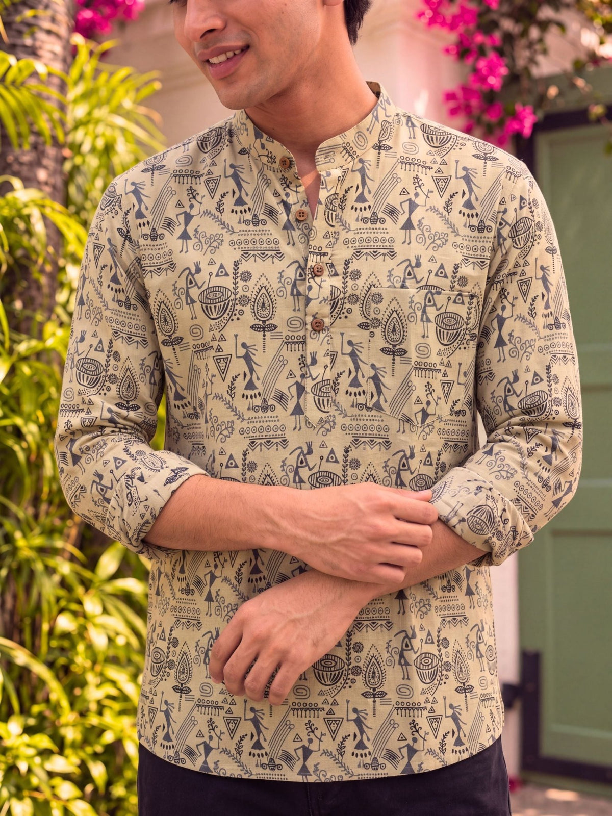 Heritage Dance – Printed Cotton Short Kurta - Jaipuri Crown