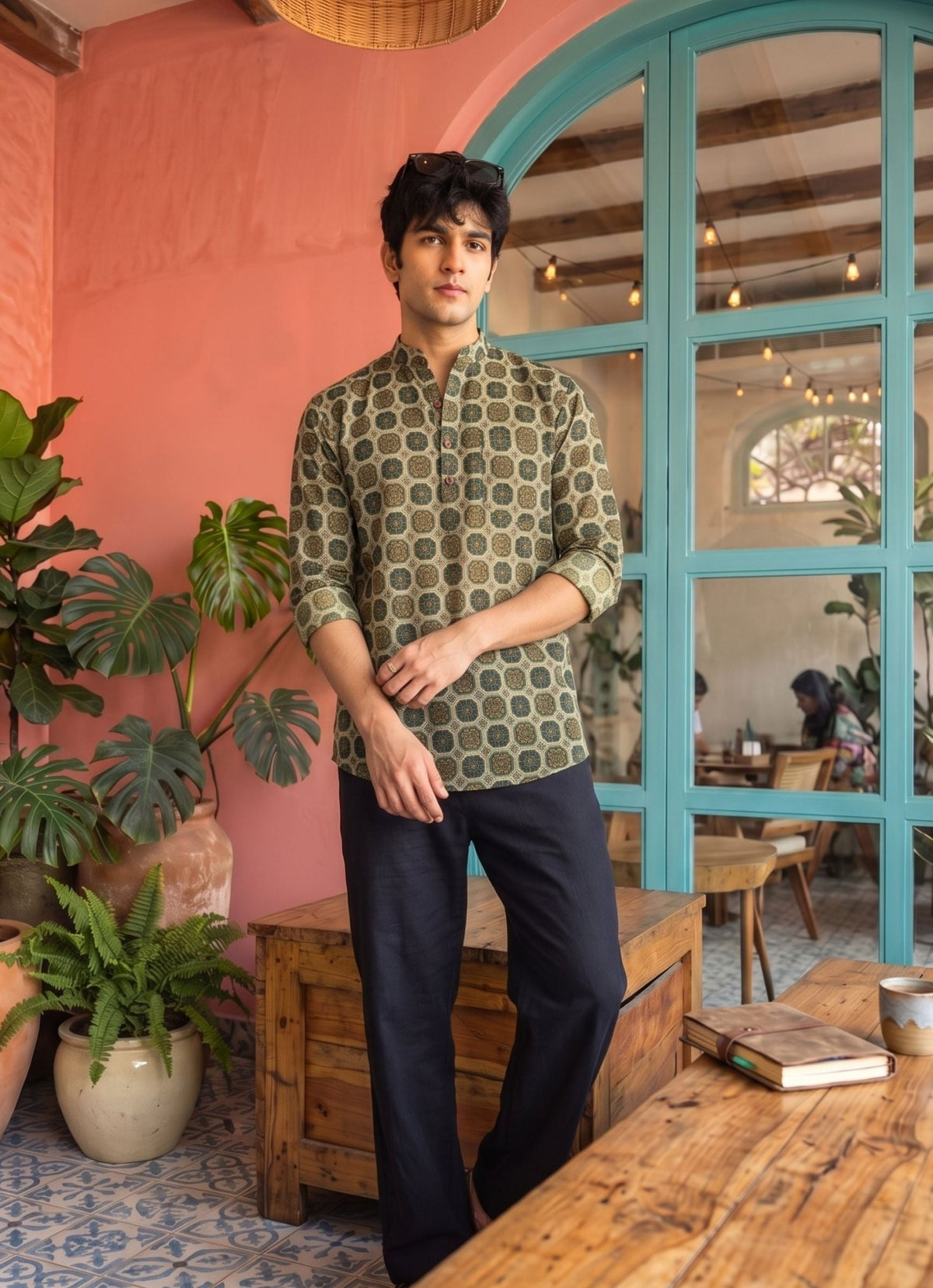Heritage Hues – Printed Cotton Short Kurta - Jaipuri Crown