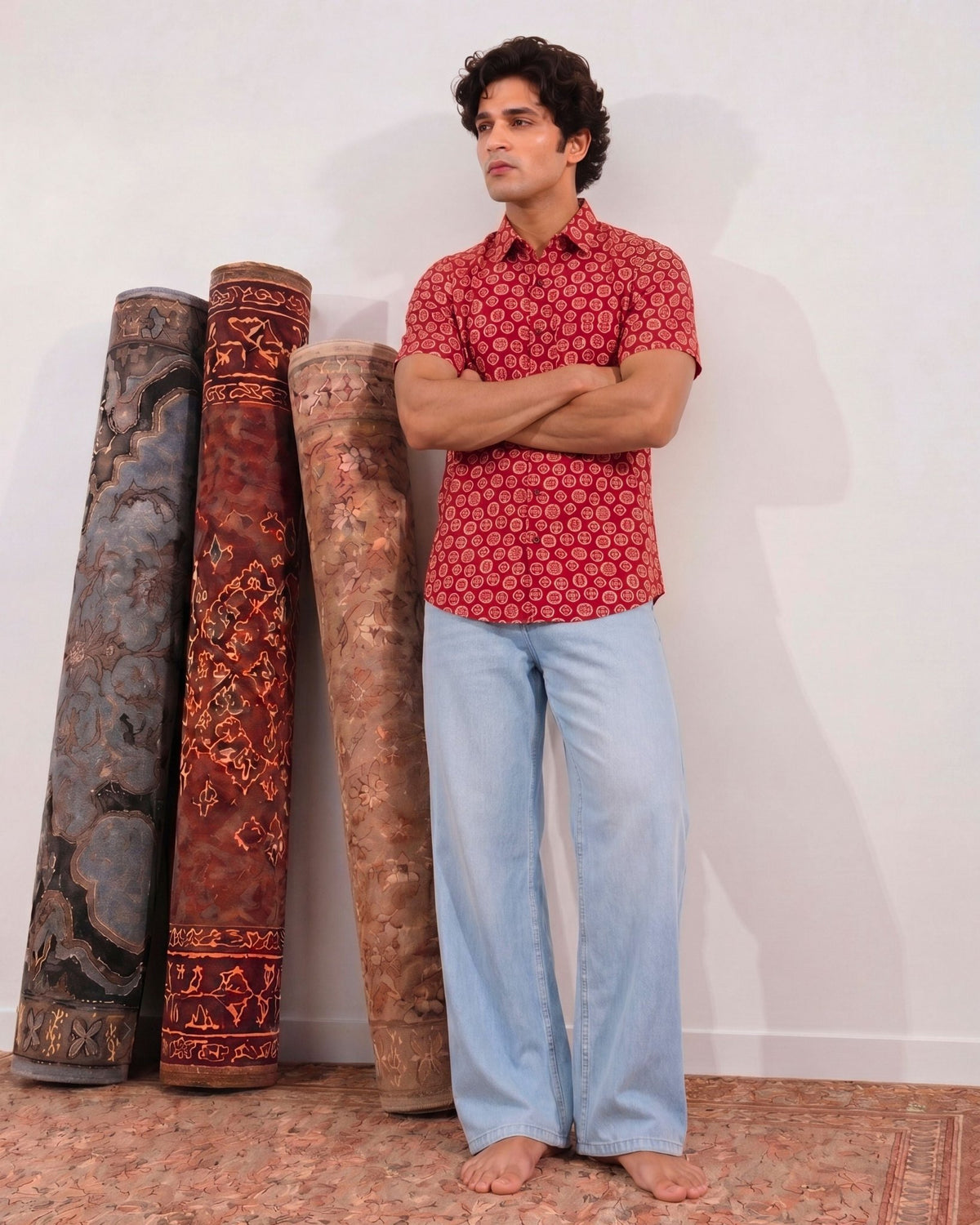 Heritage Red – Sanganeri Printed Cotton Shirt - Jaipuri Crown