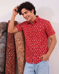 Heritage Red – Sanganeri Printed Cotton Shirt - Jaipuri Crown