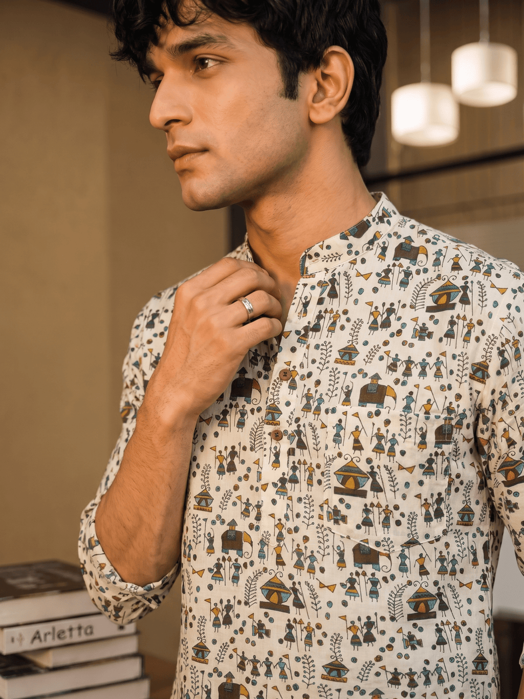 Heritage Vibes – Printed Cotton Short Kurta - Jaipuri Crown