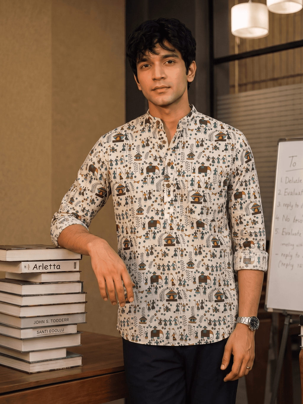 Heritage Vibes – Printed Cotton Short Kurta - Jaipuri Crown