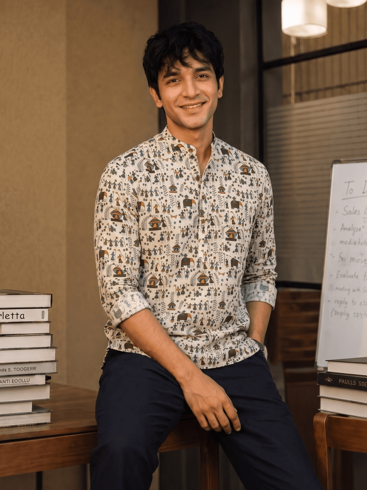 Heritage Vibes – Printed Cotton Short Kurta - Jaipuri Crown