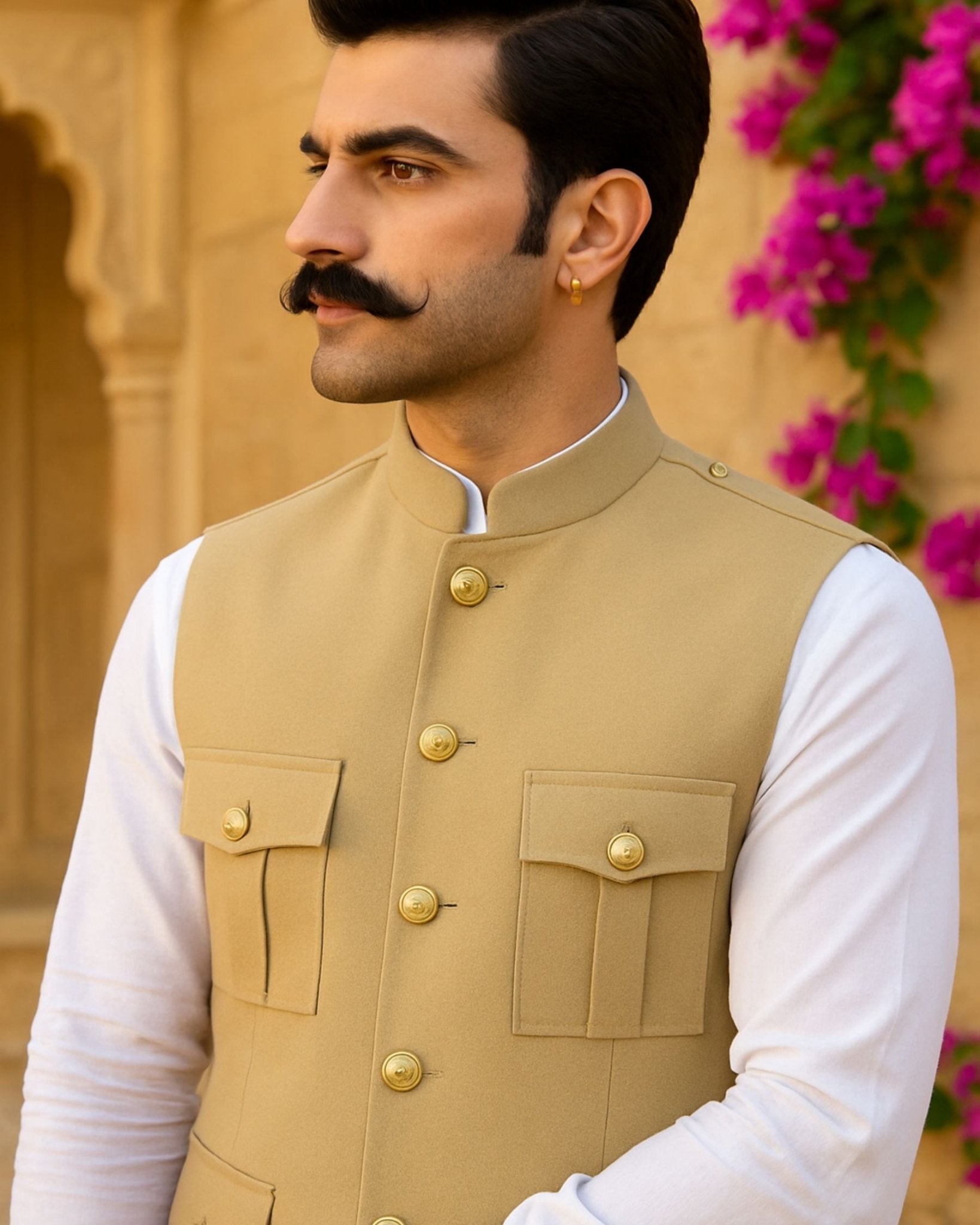 Hunting Jacket - Biege - Jaipuri Crown