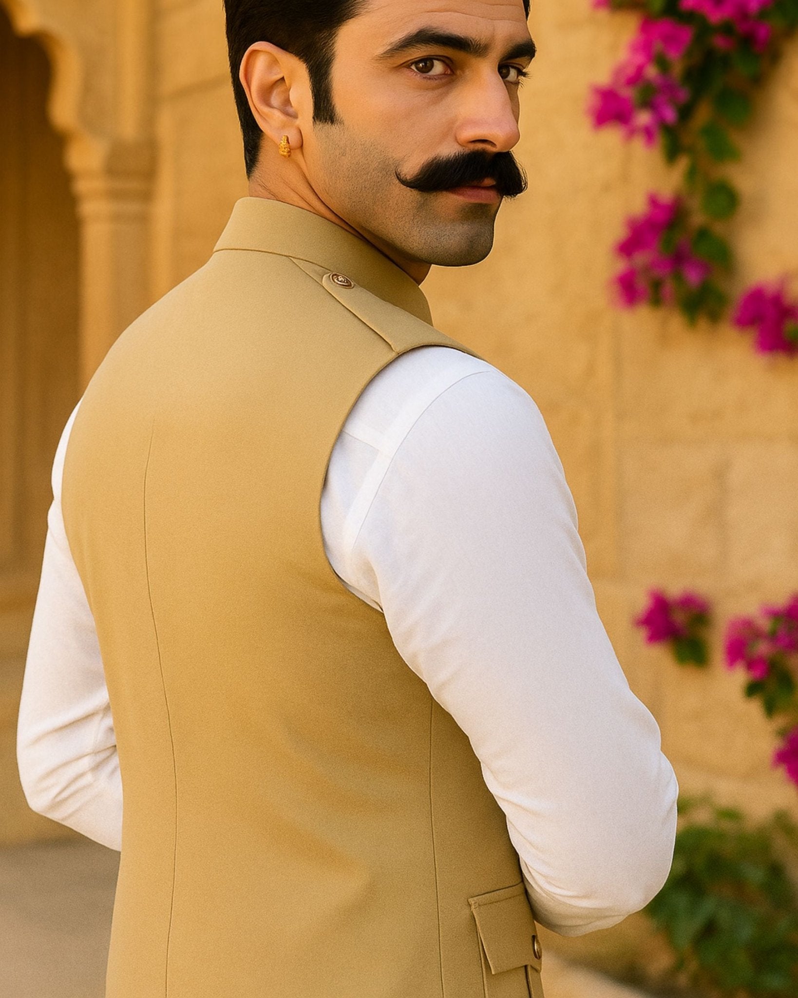 Hunting Jacket - Biege - Jaipuri Crown
