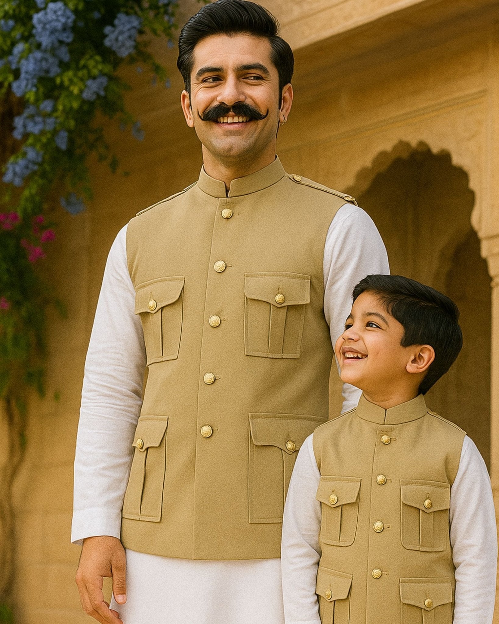 Hunting Jacket - Biege - Jaipuri Crown