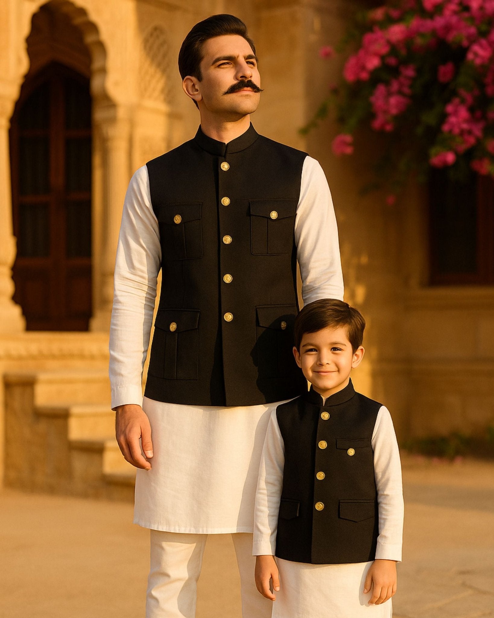 Hunting Jacket - Black - Jaipuri Crown