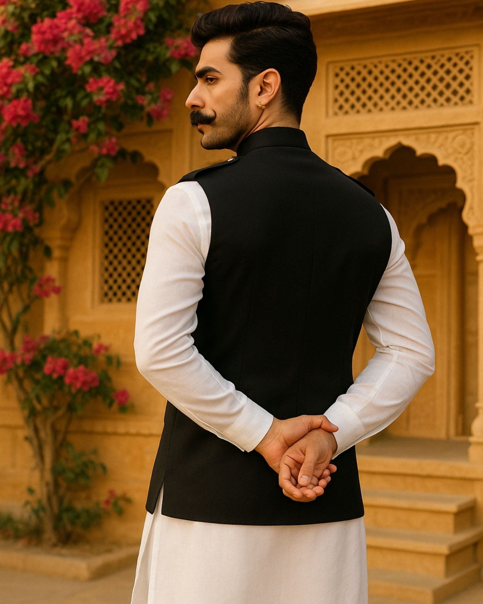 Hunting Jacket - Black - Jaipuri Crown