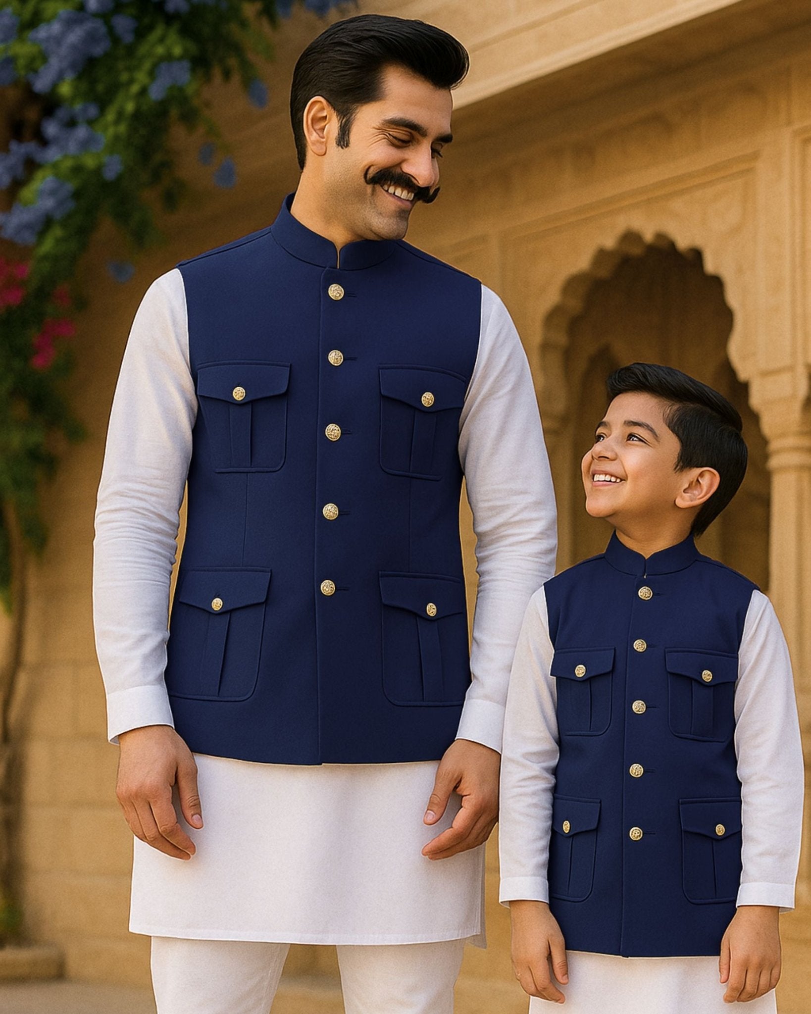 Hunting Jacket - Blue - Jaipuri Crown