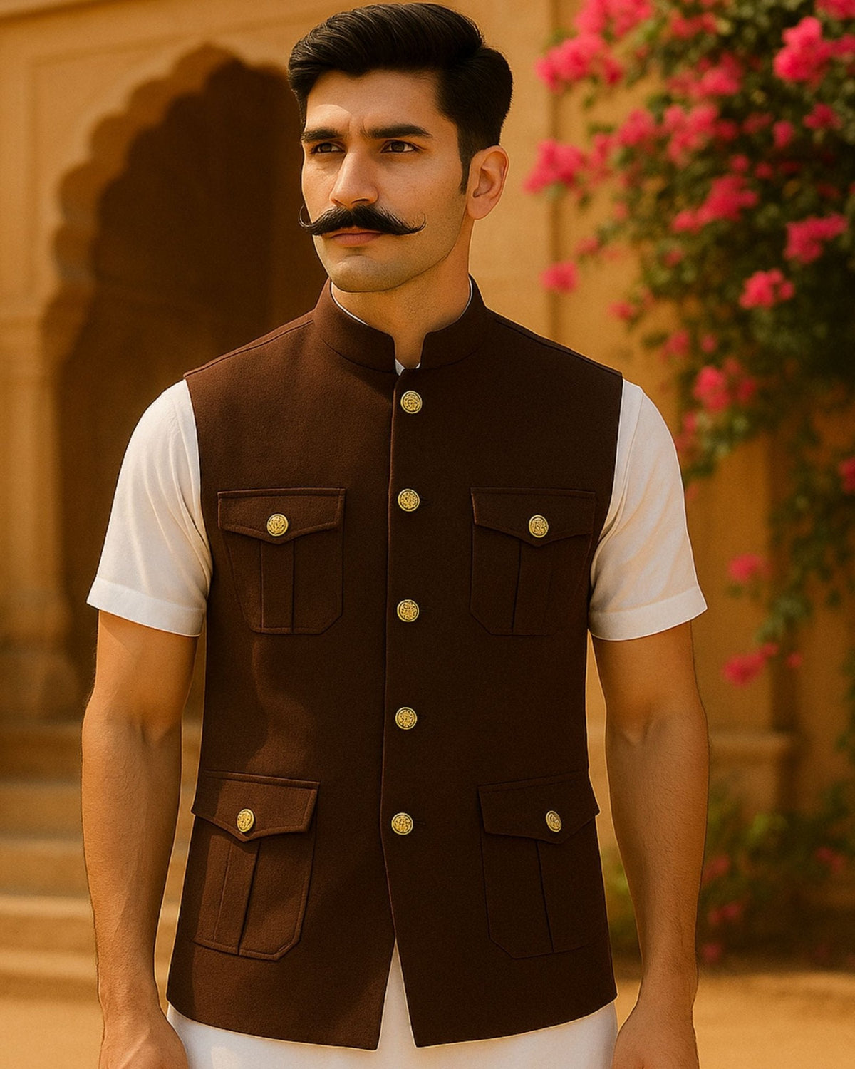 Hunting Jacket - Coffee Color - Jaipuri Crown