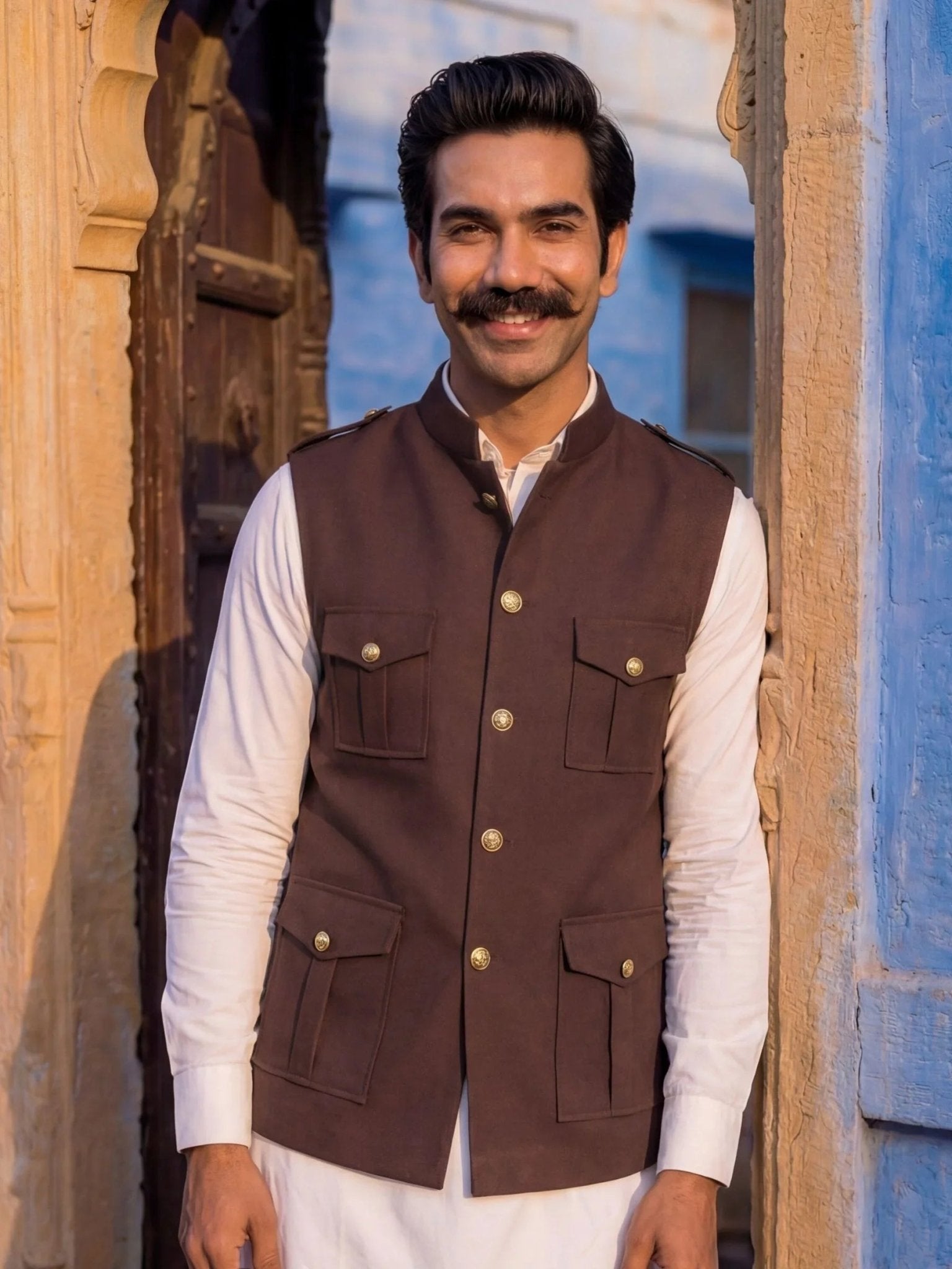 Hunting Jacket - Coffee Color - Jaipuri Crown