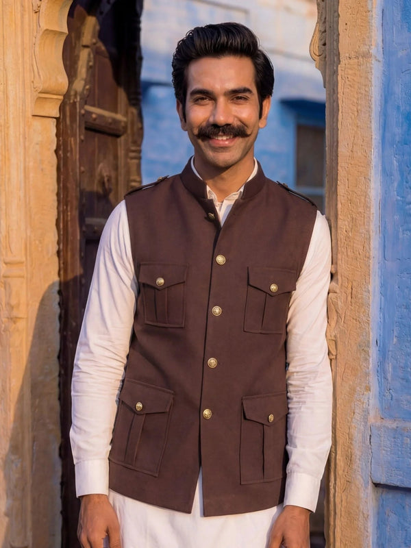 Hunting Jacket - Coffee Color - Jaipuri Crown