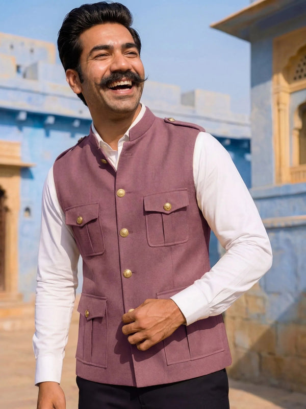 Hunting Jacket -Dusty Rose - Jaipuri Crown