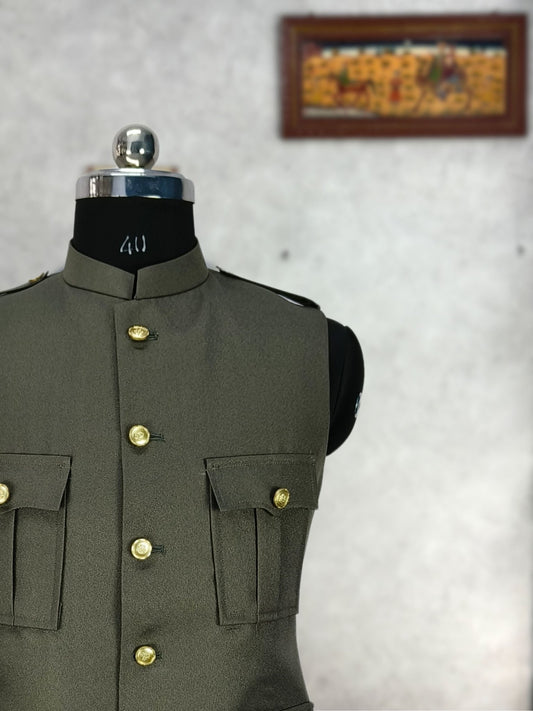 Hunting Jacket - Grey Color - Jaipuri Crown
