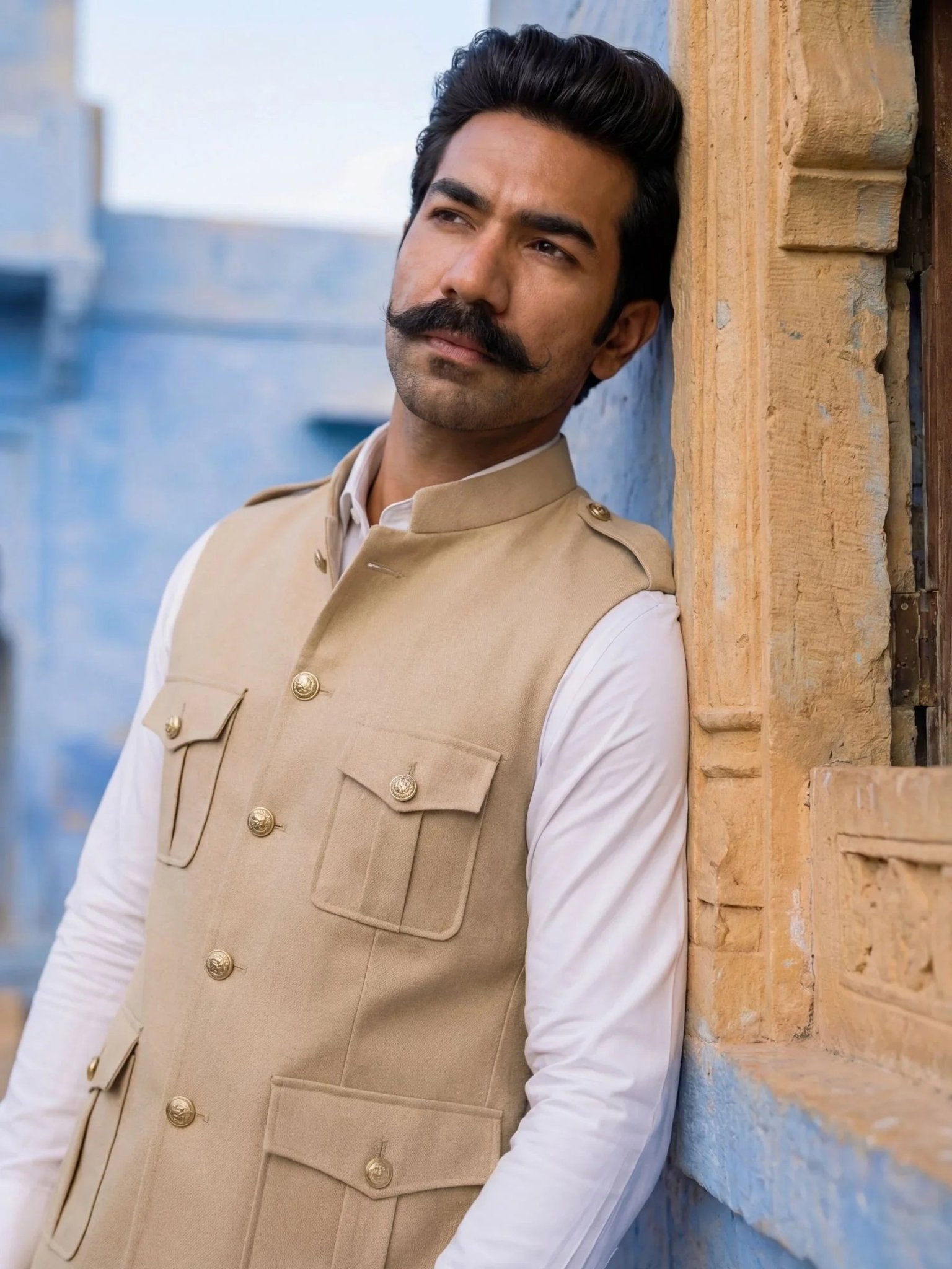 Hunting Jacket - Ivory Cream - Jaipuri Crown