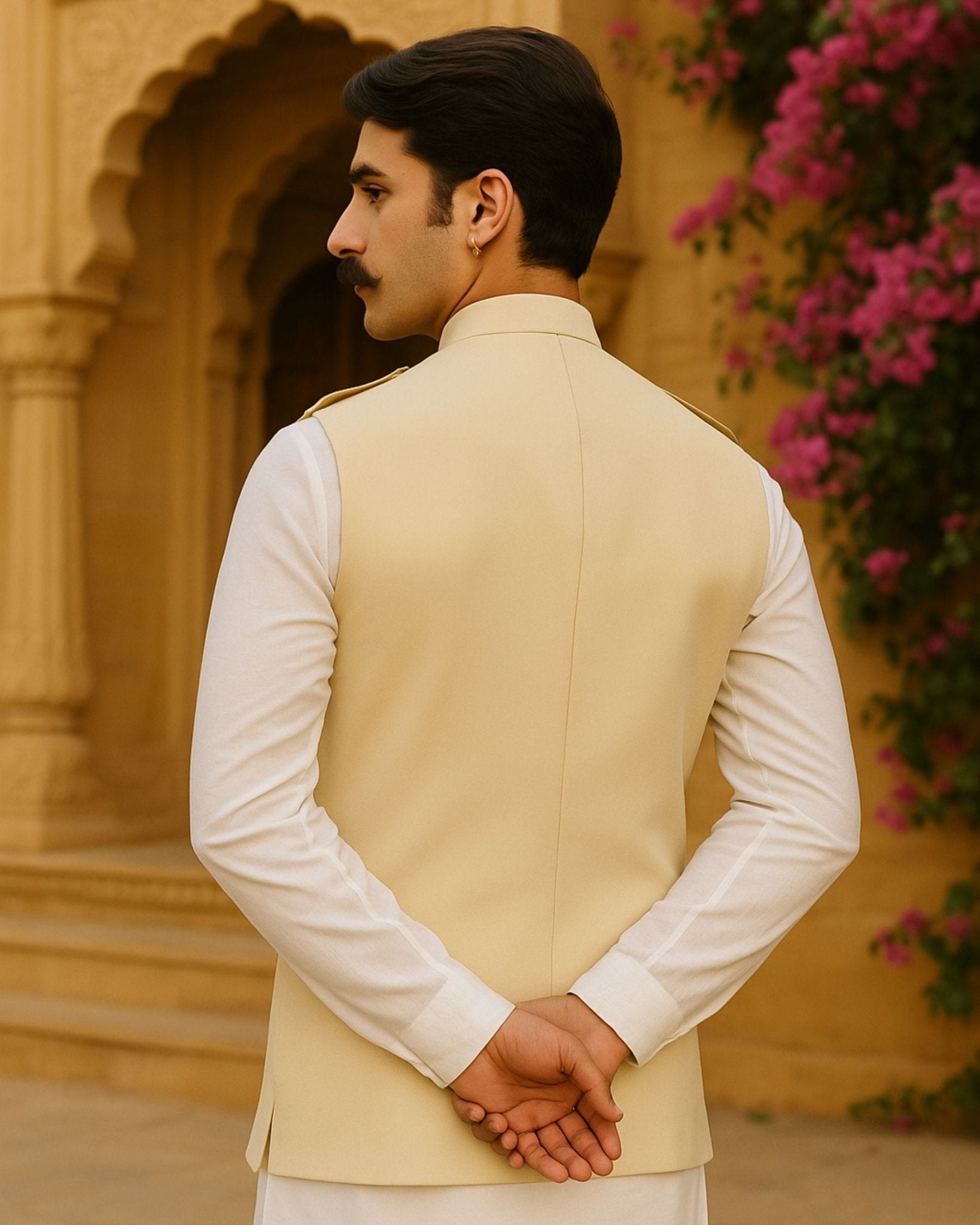 Hunting Jacket - Ivory Cream - Jaipuri Crown