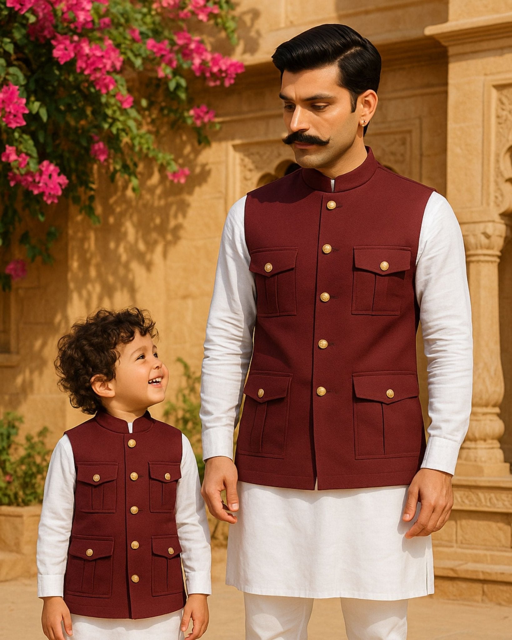 Hunting Jacket - Maroon - Jaipuri Crown