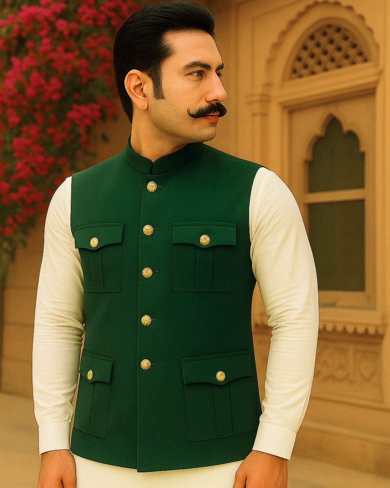 Hunting Jacket - Rust Green - Jaipuri Crown