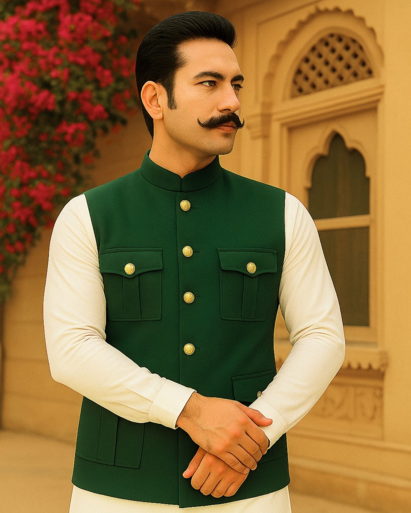Hunting Jacket - Rust Green - Jaipuri Crown
