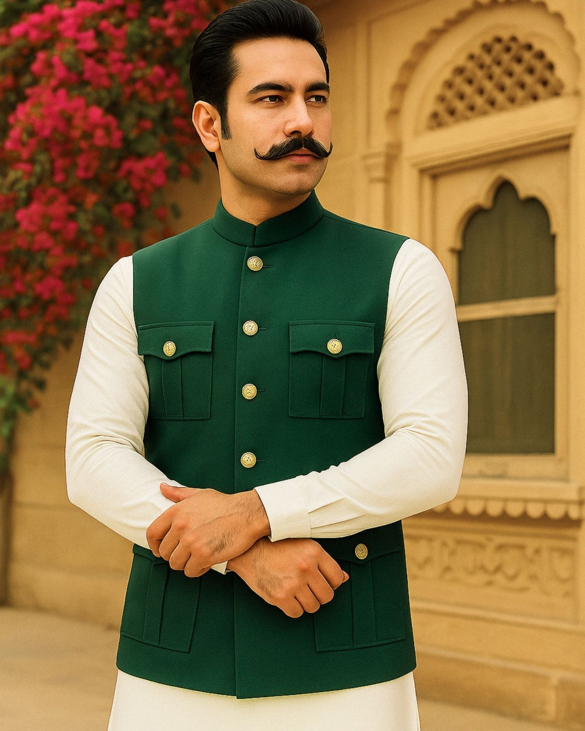 Hunting Jacket - Rust Green - Jaipuri Crown