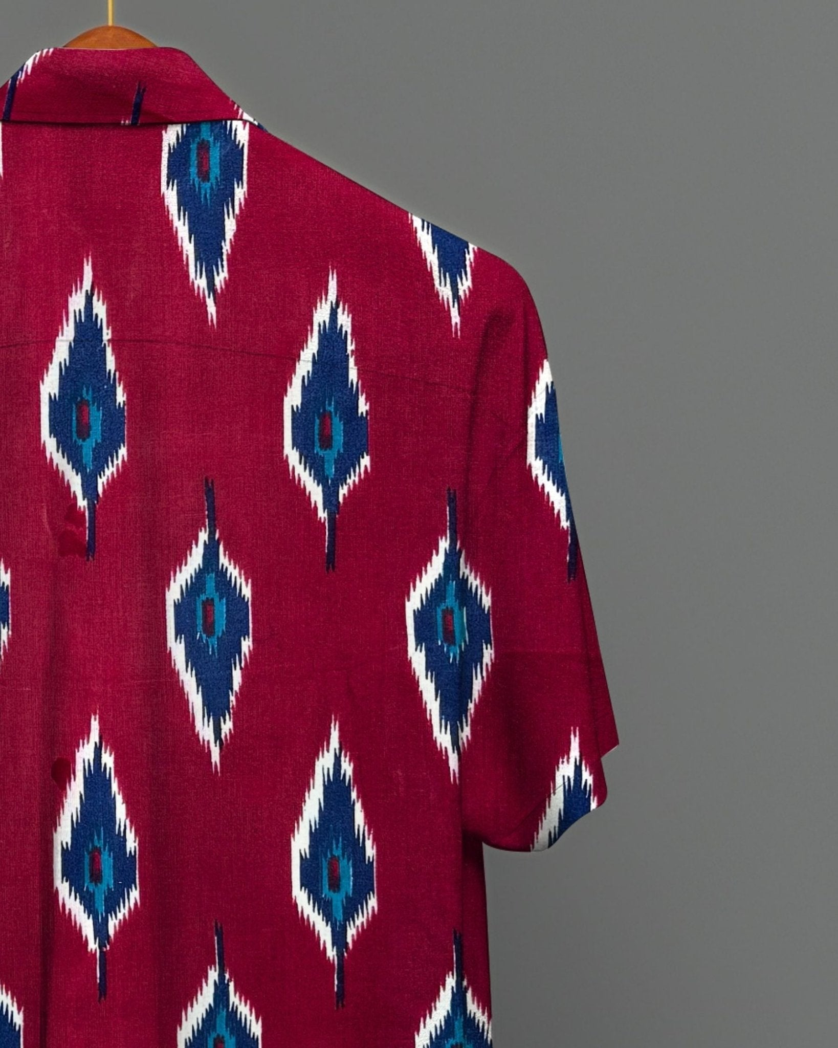 Ikat Flame – Half Sleeve Cotton Shirt - Jaipuri Crown