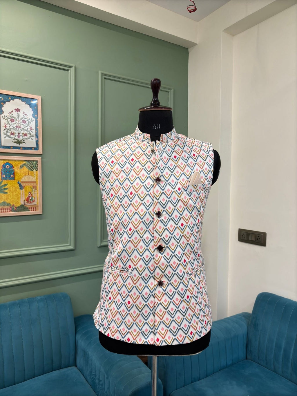 Imperial Charm Modi Jacket - Jaipuri Crown