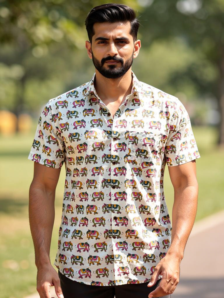 Rajasthani Charm – Printed Cotton Half Sleeve
